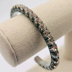 J. Crew Light Pink Jeweled Cuff Bracelet